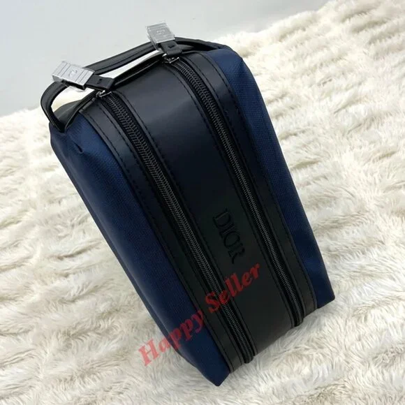 Dior Pouch Toiletry Case Cosmetic Bag Travel Holdall Dopp Kit Shaving Makeup Bag